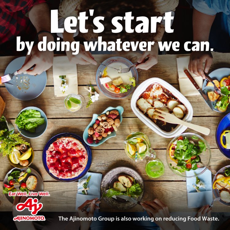 Empecemos por hacer todo lo que podamos. Comer bien, vivir bien. AJINOMOTO. El Grupo Ajinomoto también está trabajando para reducir el desperdicio de alimentos.